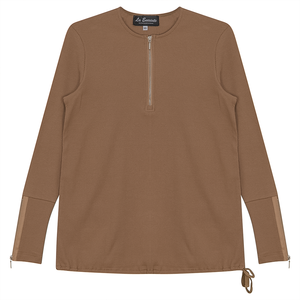 Ribbed Henley Maternity Top
