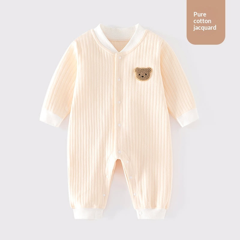 Pure Cotton Seamless Baby Onesie Pajamas Comfortable Winter Crawling Suit