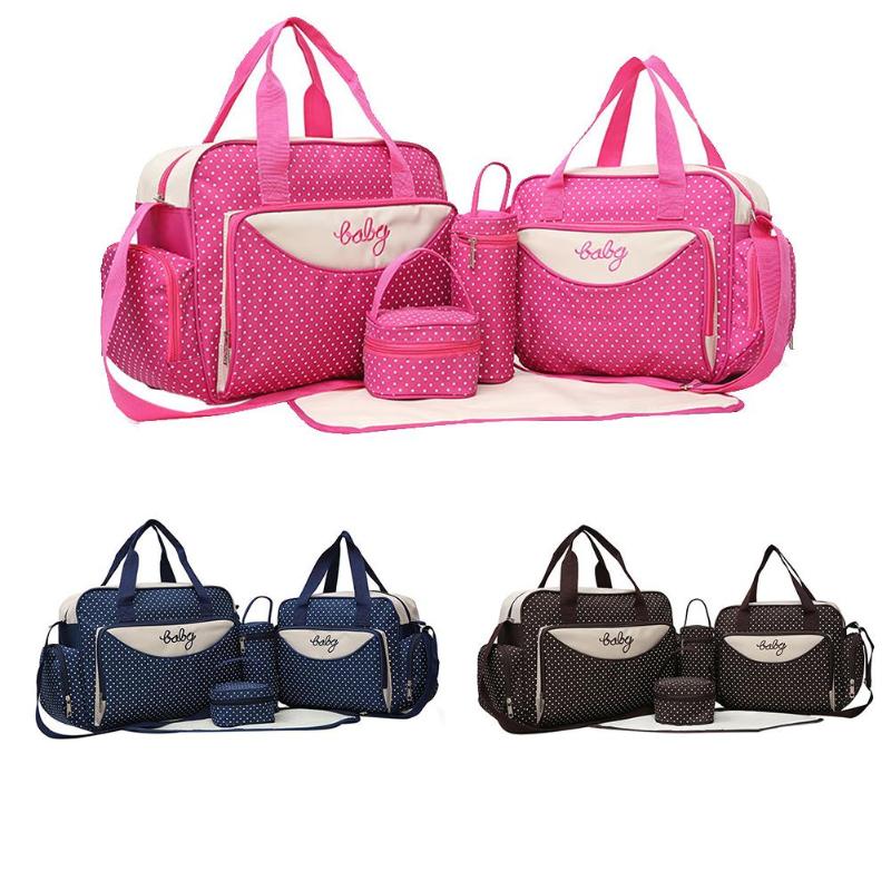 5-Piece Maternity Diaper Bag Set Large Baby Travel Organizer