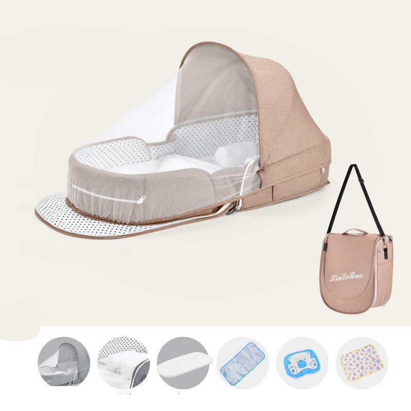 Multifunctional Foldable Baby Crib Travel Cot with Mosquito Protection