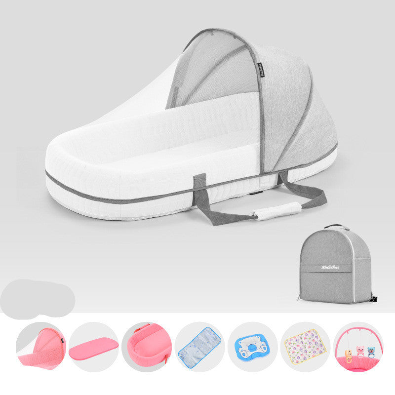 Multifunctional Foldable Baby Crib Travel Cot with Mosquito Protection