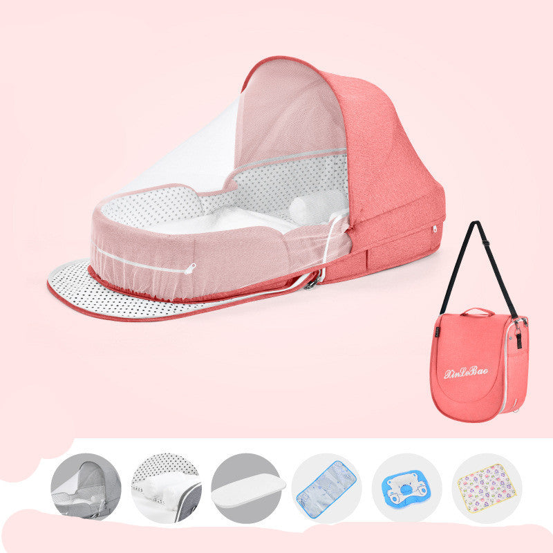 Multifunctional Foldable Baby Crib Travel Cot with Mosquito Protection