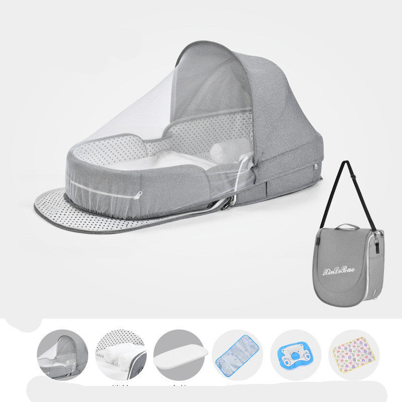 Multifunctional Foldable Baby Crib Travel Cot with Mosquito Protection