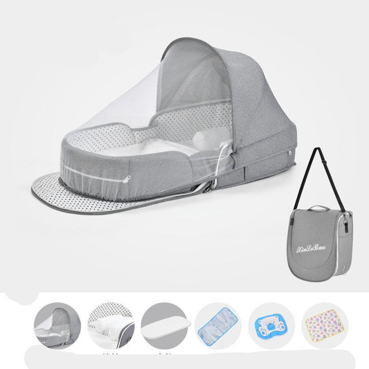Multifunctional Foldable Baby Crib Travel Cot with Mosquito Protection
