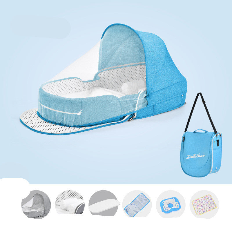 Multifunctional Foldable Baby Crib Travel Cot with Mosquito Protection