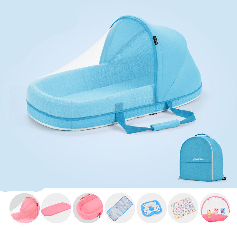 Multifunctional Foldable Baby Crib Travel Cot with Mosquito Protection