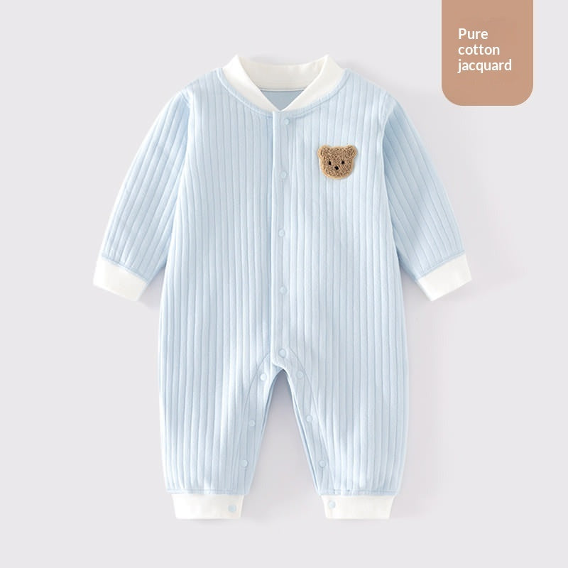 Pure Cotton Seamless Baby Onesie Pajamas Comfortable Winter Crawling Suit