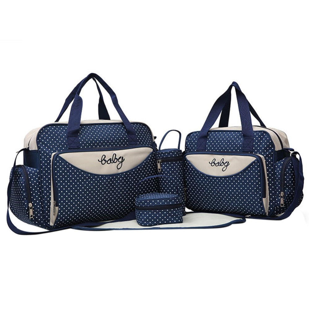 5-Piece Maternity Diaper Bag Set Large Baby Travel Organizer