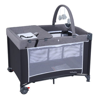 3-in-1 Portable Baby Crib and Playpen with Changing Table
