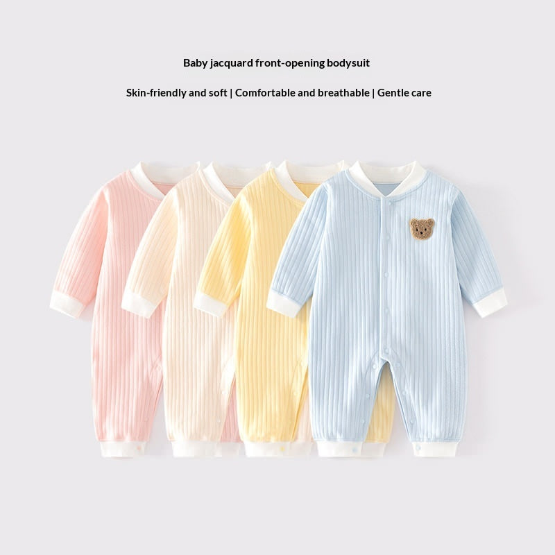 Pure Cotton Seamless Baby Onesie Pajamas Comfortable Winter Crawling Suit