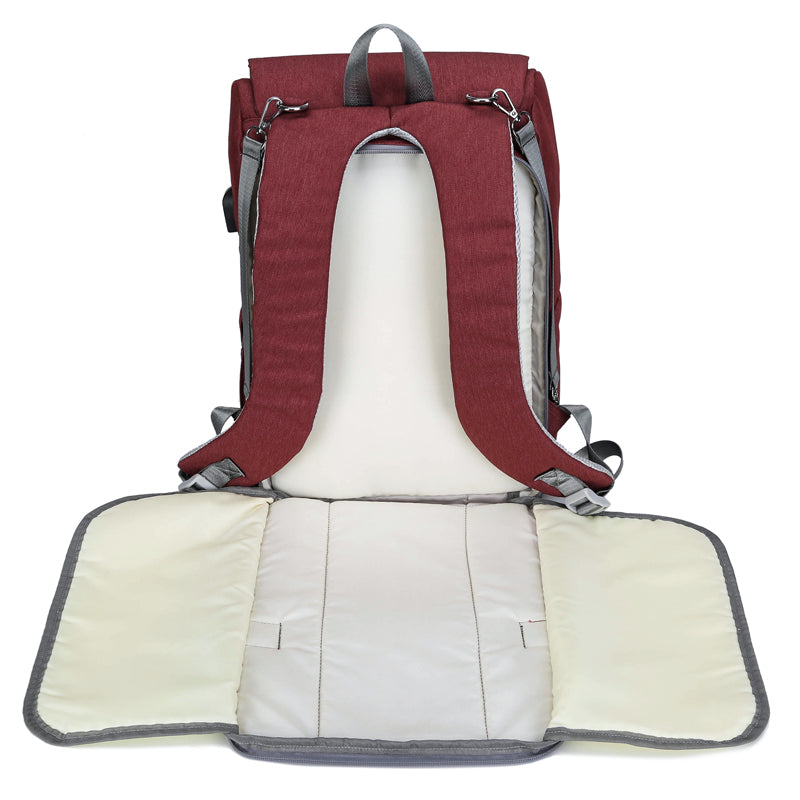 Large Capacity Baby Diaper Backpack with USB Travel Organizer