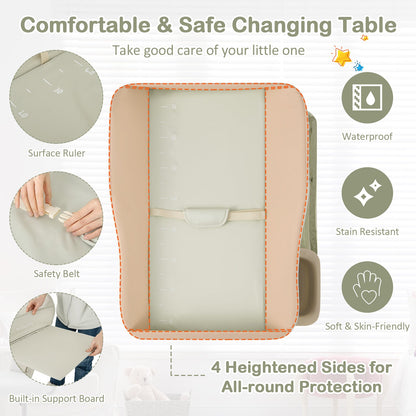 Baby Diaper Changing Table with Water Basin Wheel