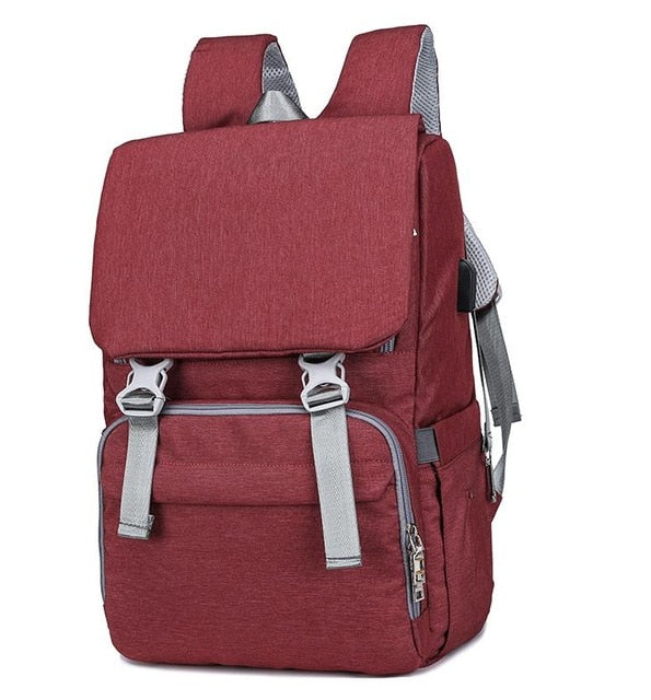 Large Capacity Baby Diaper Backpack with USB Travel Organizer