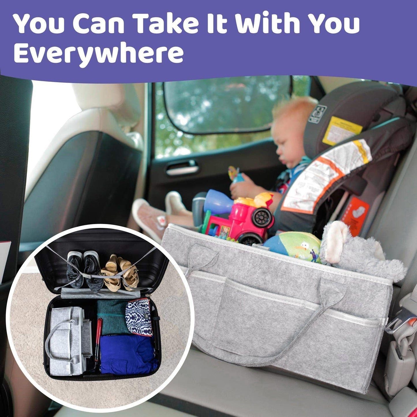 Portable Baby Diaper Caddy Organizer Nursery Storage Bag Holder