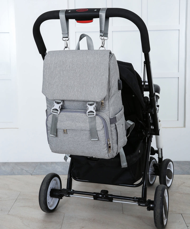 Large Capacity Baby Diaper Backpack with USB Travel Organizer