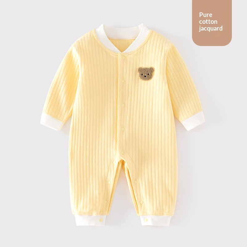 Pure Cotton Seamless Baby Onesie Pajamas Comfortable Winter Crawling Suit