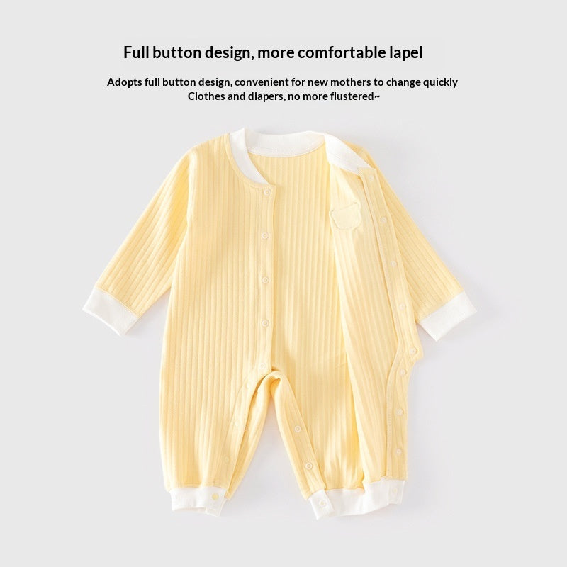 Pure Cotton Seamless Baby Onesie Pajamas Comfortable Winter Crawling Suit