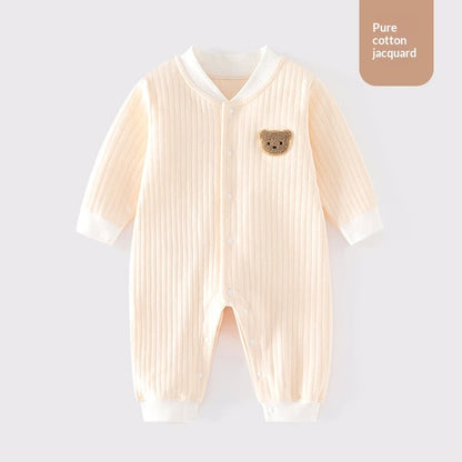 Pure Cotton Seamless Baby Onesie Pajamas Comfortable Winter Crawling Suit