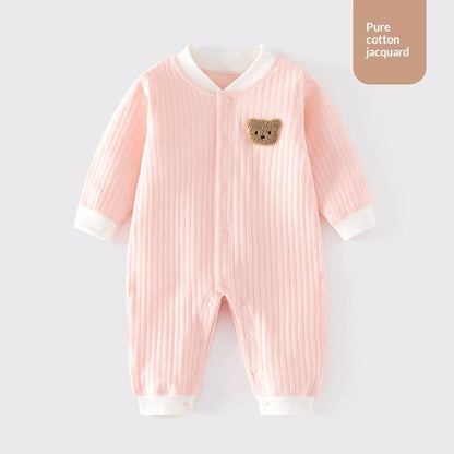 Pure Cotton Seamless Baby Onesie Pajamas Comfortable Winter Crawling Suit